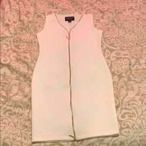 All white zipper dress